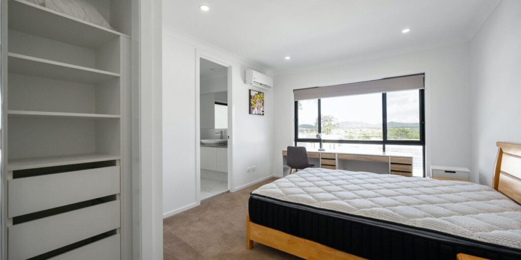 mattress displayed in bedroom