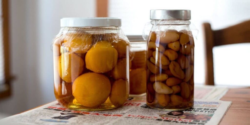 fruit and food preserved in a can