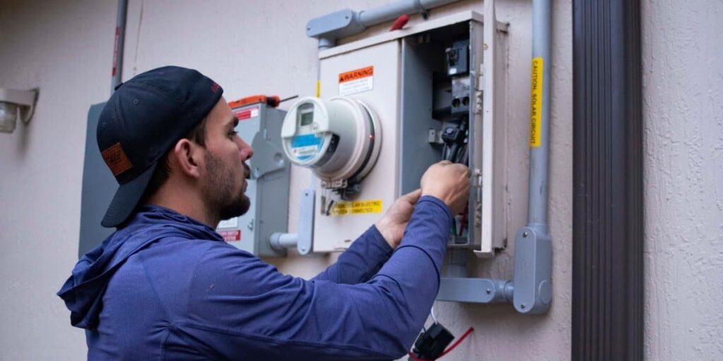 residential electrical box getting configured