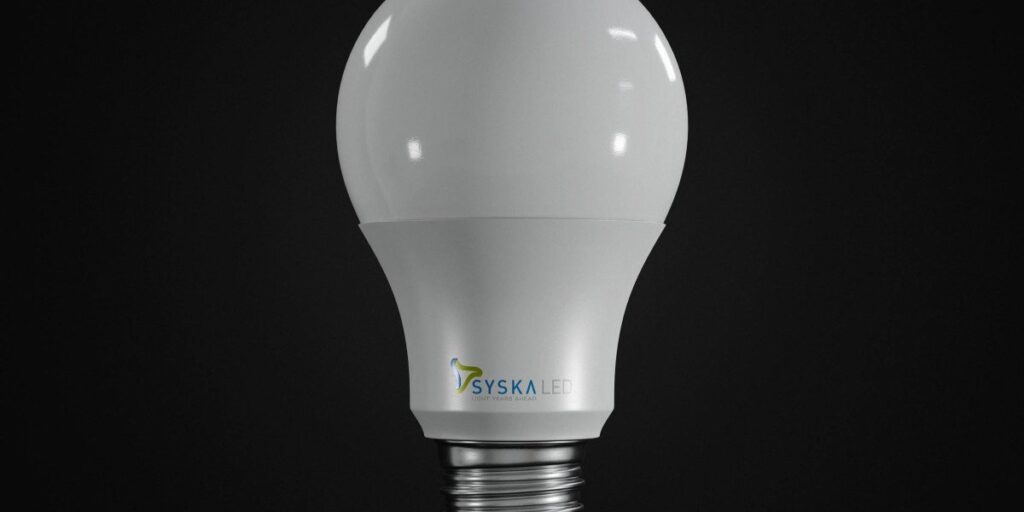 closeup of led light bulb
