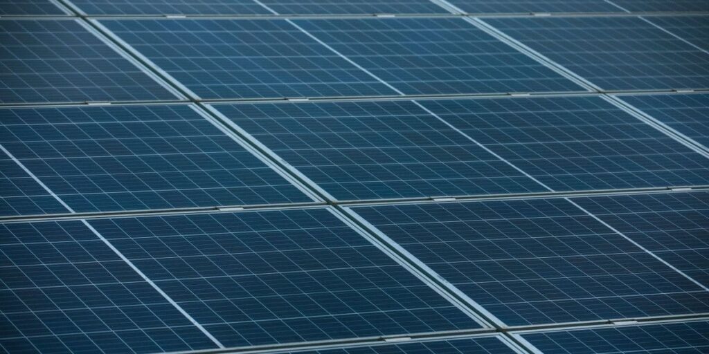 closeup of solar panels