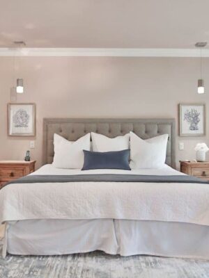 redesigned bedroom with platform bed