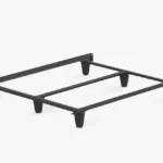 Queen size metal bed frame with heavy-duty center support for organic mattresses