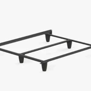 Queen size metal bed frame with heavy-duty center support for organic mattresses