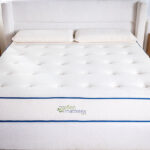 Organic mattress styled with charcoal-infused latex pillows for head and neck support