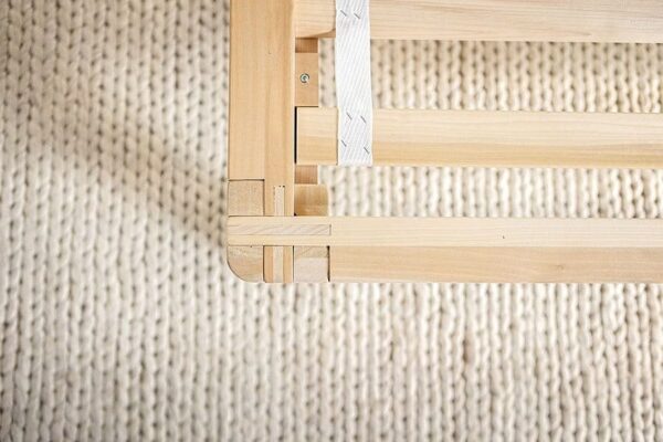 Close-up of My Green Mattress Premium Wood Platform showing wood detail