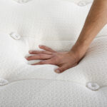 Close-up of Pure Eco plush organic kids mattress with quilted top