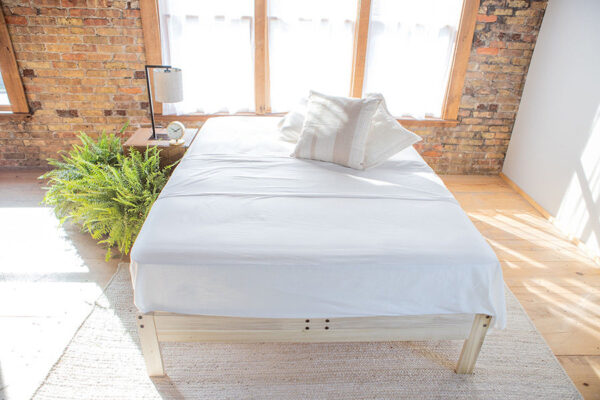 Organic cotton sheet set made with soft, breathable fabric for healthier sleep by My Green Mattress