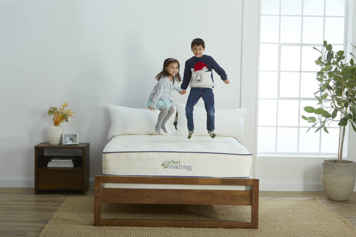 children jumping latex free mattress